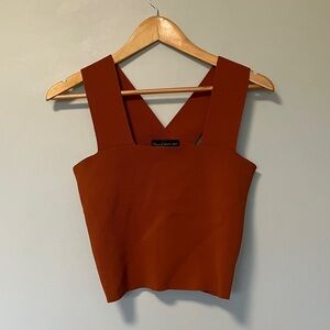 House of Harlow 1960 Rust Square-Neck Crop Top